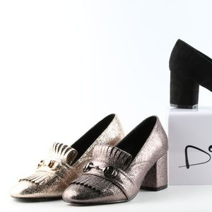 *LOT OF 3* Metallic Block Heel Loafers